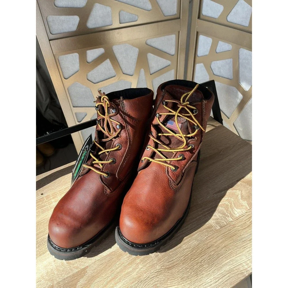 New Hytest Usa Men Metatarsal Guard Safety Work Boots Leather 9.5 3E W Steel Toe